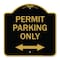 Signmission Permit Parking Bidirectional Arrow, Black & Gold Aluminum Sign, 18" x 18", BG-1818-23328 A-DES-BG-1818-23328 - alternate 1